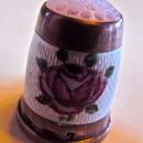 Enameled Thimble Sterling Stone - Silver