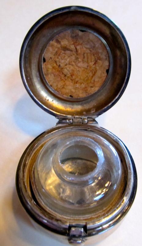 Sterling Silver TRAVEL Inkwell Ink Well - Silver