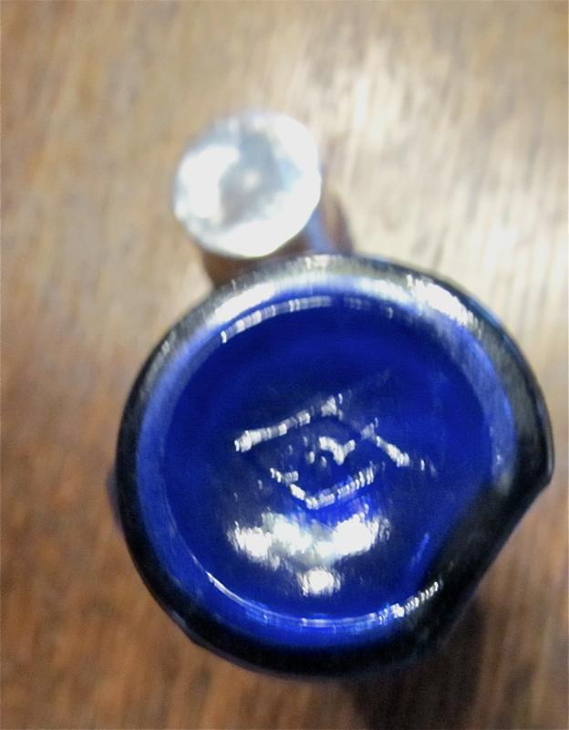 Cobalt Perfume Bottle with glass stopper - Glass