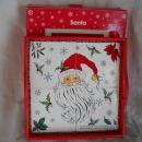 Ceramic tile and wood Chrismas tray.SANTA. JCPenney
