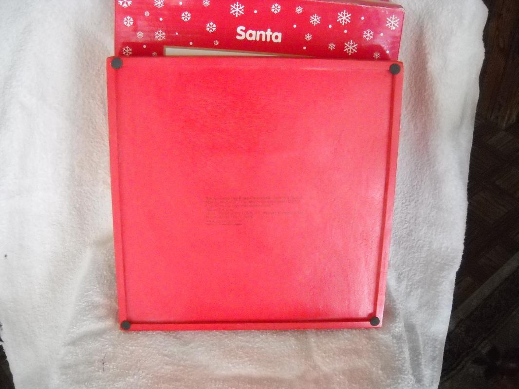 Ceramic tile and wood Chrismas tray.SANTA. JCPenney