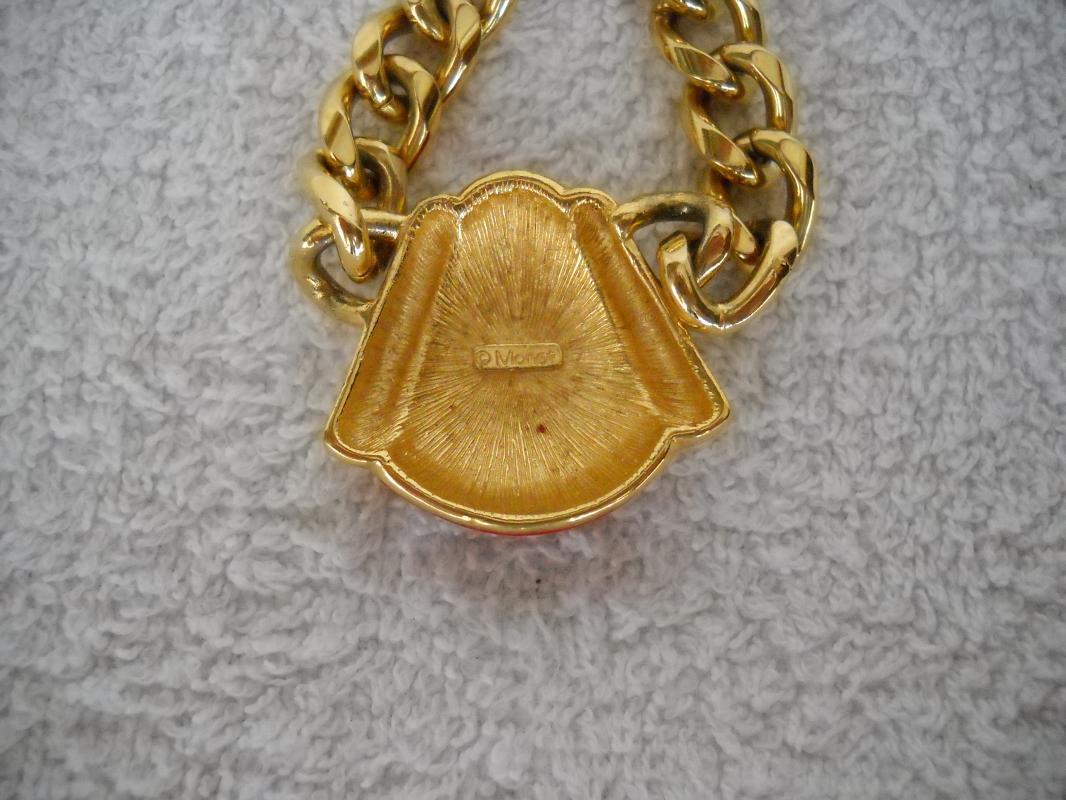 Monet gold tone with red necklace