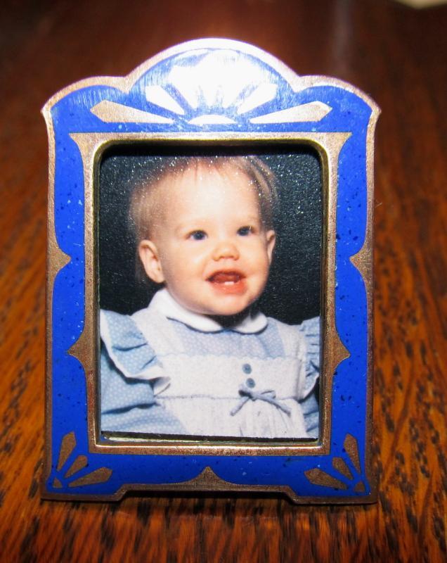 Blue Embossed Bronze Mini Frame - Metalware