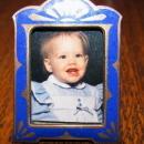 Blue Embossed Bronze Mini Frame - Metalware