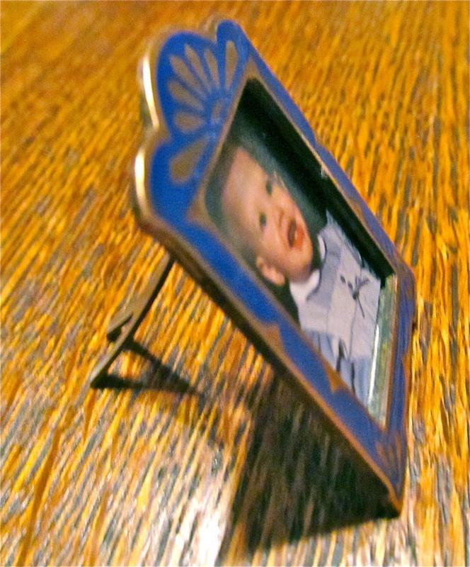 Blue Embossed Bronze Mini Frame - Metalware