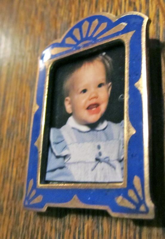 Blue Embossed Bronze Mini Frame - Metalware