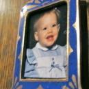 Blue Embossed Bronze Mini Frame - Metalware