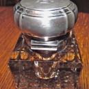 Cut glass Sterling Inkwell Ink Well - Metalware