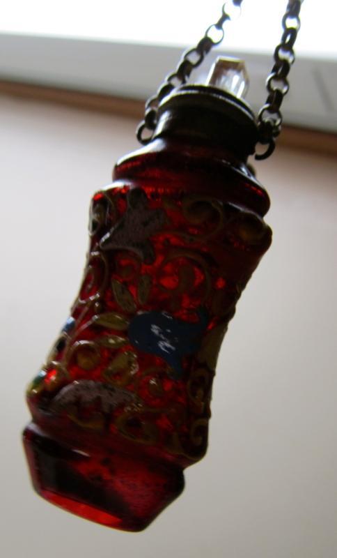 Enameled Ruby Glass Perfume - Glass