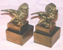 Pompeian Bronze OWL Bookends - Metalware