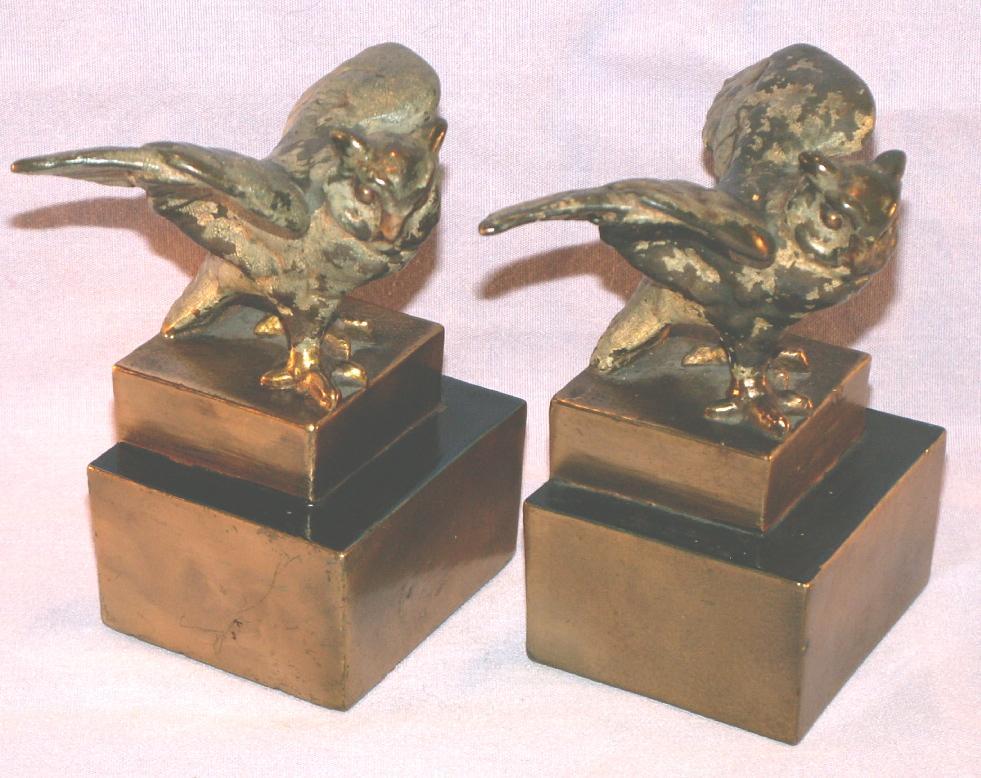 Pompeian Bronze OWL Bookends - Metalware