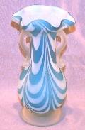 BLUE SWIRL Art Glass Vase