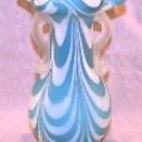 BLUE SWIRL Art Glass Vase
