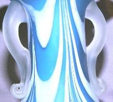 BLUE SWIRL Art Glass Vase