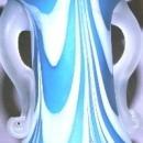 BLUE SWIRL Art Glass Vase
