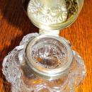 Wilcox Rococo Sterling Lid Crystal Inkwell - Glass
