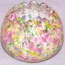 Art Glass Multicolored Flower Rose Bowl