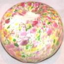 Art Glass Multicolored Flower Rose Bowl