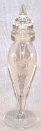 HEISEY Crystal Flower Etched Cologne Bottle - Glass