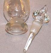 HEISEY Crystal Flower Etched Cologne Bottle - Glass