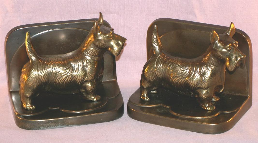 Frankart SCOTTY DOGS Grey Metal Bookends - Metalware
