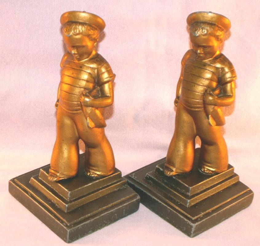 Frankart SAILOR BOY Cast Metal Bookends - Metalware