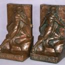 Bronze Clad THE BUILDER bOOKENDS - Metalware