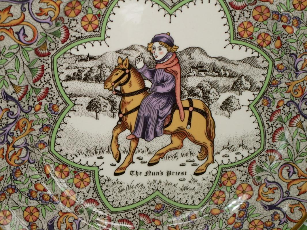 Chaucer's Canterbury Tales Porcelain Plate - THE NUN'S PRIEST