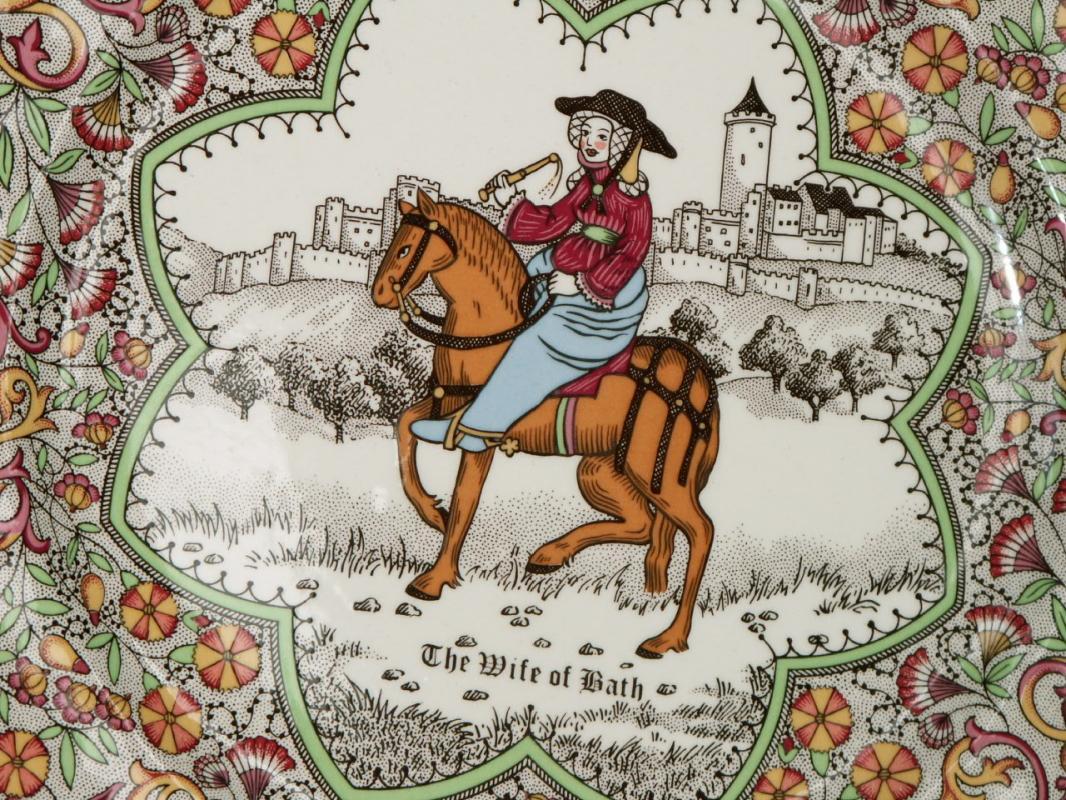 Chaucer's Canterbury Tales Porcelain Plate - THE WIFE OF BATH