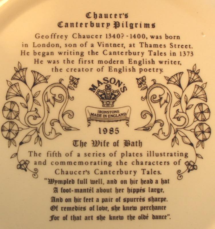 Chaucer's Canterbury Tales Porcelain Plate - THE WIFE OF BATH