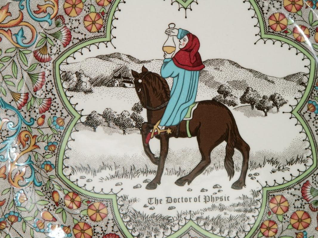 Chaucer's Canterbury Tales Porcelain Plate - THE DOCTOR OF PHYSIC