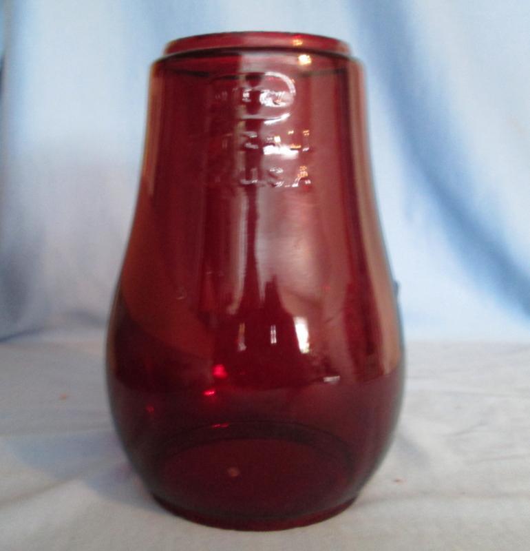 Dietz FIT ALL Ruby Red Lantern Globe - Antique Lighting for RR Railroad * Barn * Marine