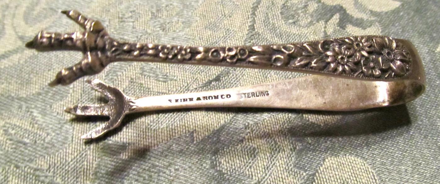 Old Sterling Sugar Tongs KIRK - Silver