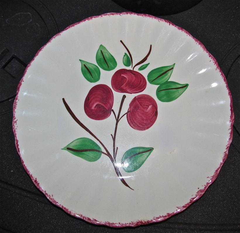 Blue Ridge Cherry Bounce Colonial Plate - Fine Porcelain Pottery
