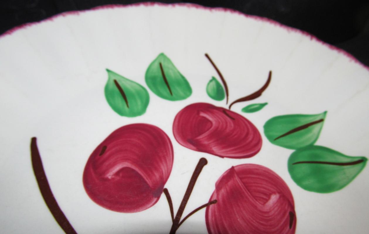 Blue Ridge Cherry Bounce Colonial Plate - Fine Porcelain Pottery