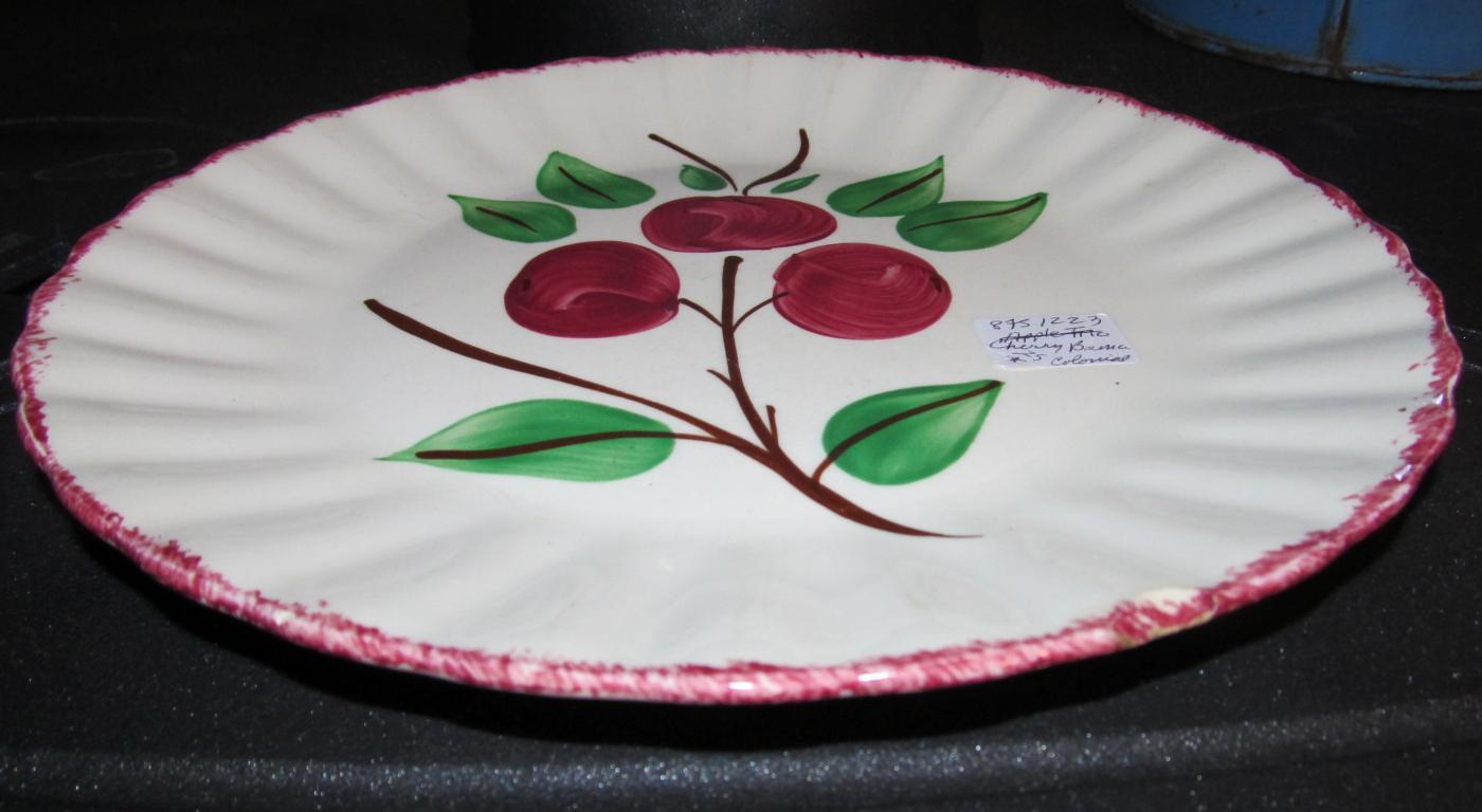 Blue Ridge Cherry Bounce Colonial Plate - Fine Porcelain Pottery