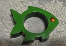 Green Fish Bakelite Napkin Ring - Collectibles