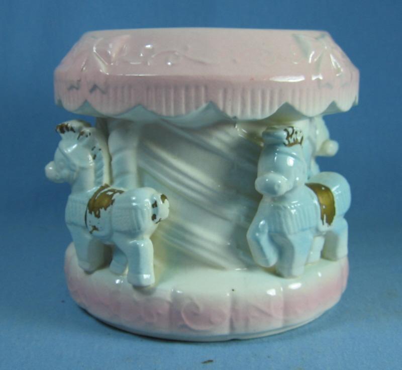 Vintage Nursery BABY PLANTER - Pottery Carrousel Horse - vintage pottery