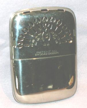 SEARS Occupied Japan Pocket Hand Warmer in Original Pouch - Metalware