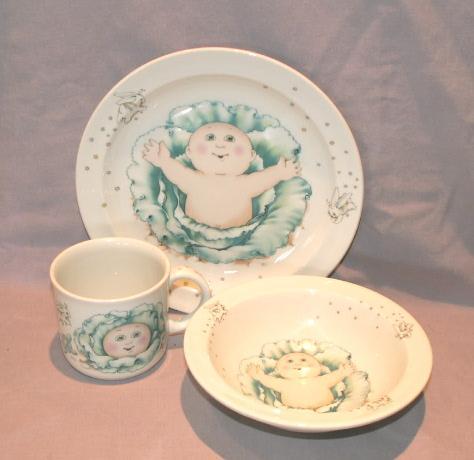 Royal Worcester CABBAGE PATCH KIDS Porcelain Plate Bowl Mug Set in Original Box