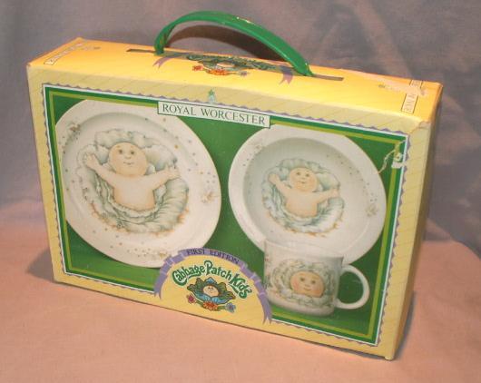 Royal Worcester CABBAGE PATCH KIDS Porcelain Plate Bowl Mug Set in Original Box