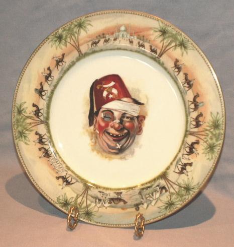 Comical Shriner CLOWN Masonic Freemason Porcelain Dinner Plate