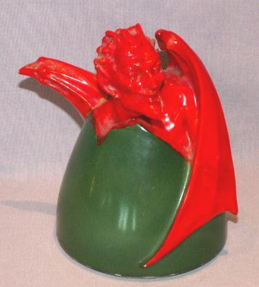 Porcelain Devil Figurine on Egg