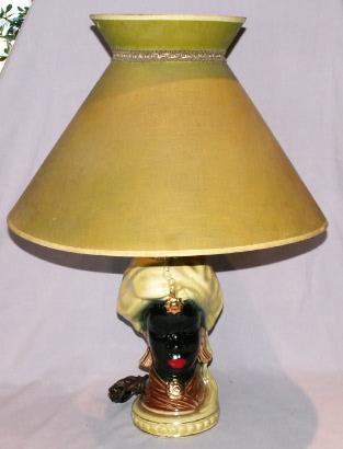 Beautiful Black Lady Electric Table Lamp - Ethnographic