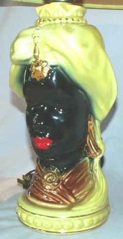 Beautiful Black Lady Electric Table Lamp - Ethnographic