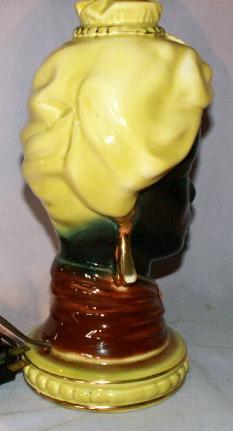 Beautiful Black Lady Electric Table Lamp - Ethnographic