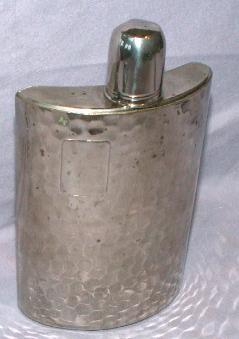 German U.S. Zone Chromed Copper Whiskey Flask - Metalware