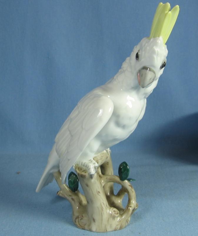 Wien PARROT Bird Figurine - Antique Augarten Porcelain
