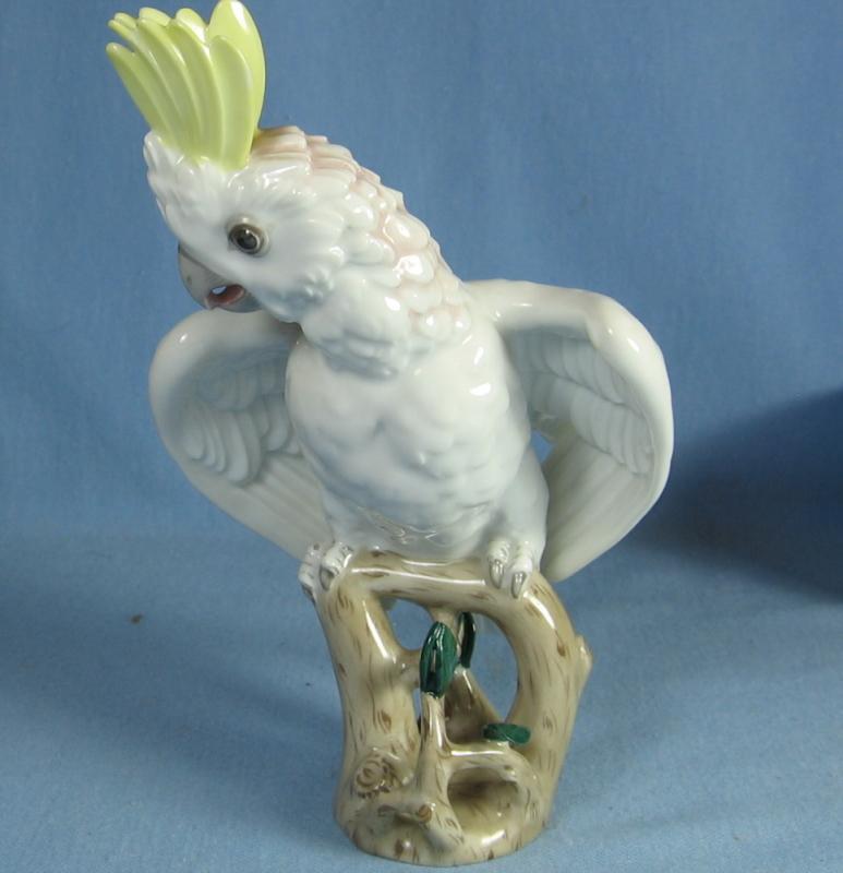 Wien PARROT Bird Figurine - Antique Augarten Porcelain