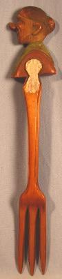 Hand Carved Wood Decorative Fork - Anri Hand Carved Wood Folk Art
